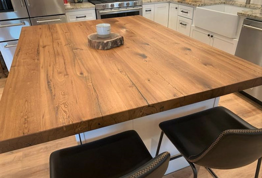 Custom Island Top - Reclaimed Oak