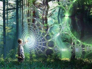 A boy connecting with higher magical flows
