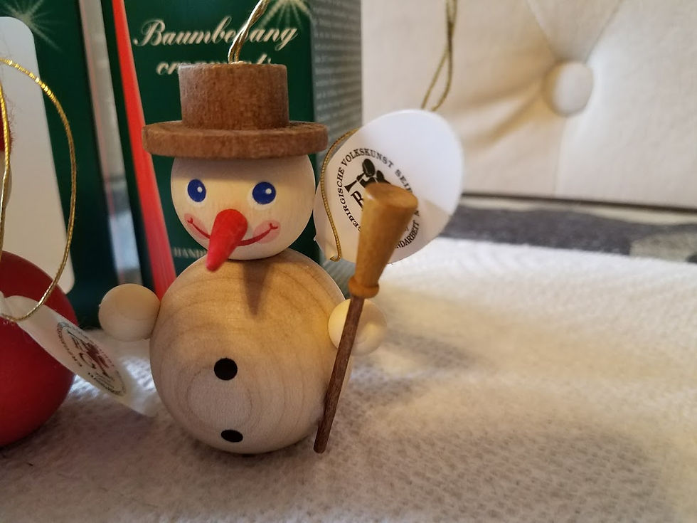 Thumbnail: Pair of Baumbehang Wooden Ornaments