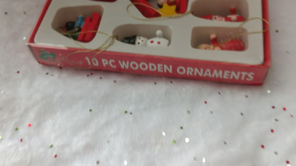 Thumbnail: Miniature Wooden Christmas Ornaments