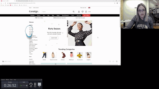 Girl testing a website