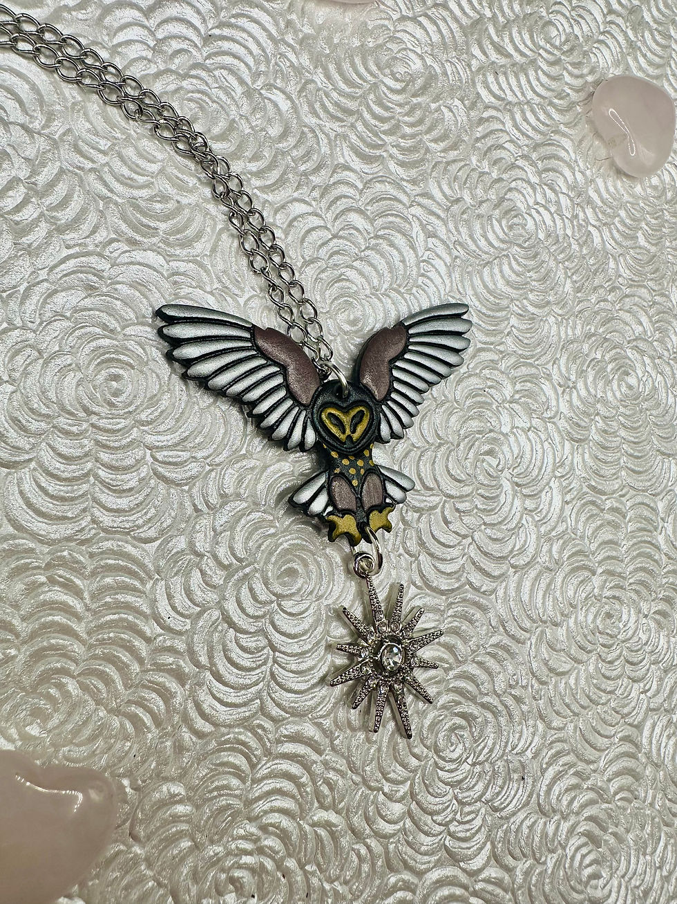 Thumbnail: Painted Owl Necklace 