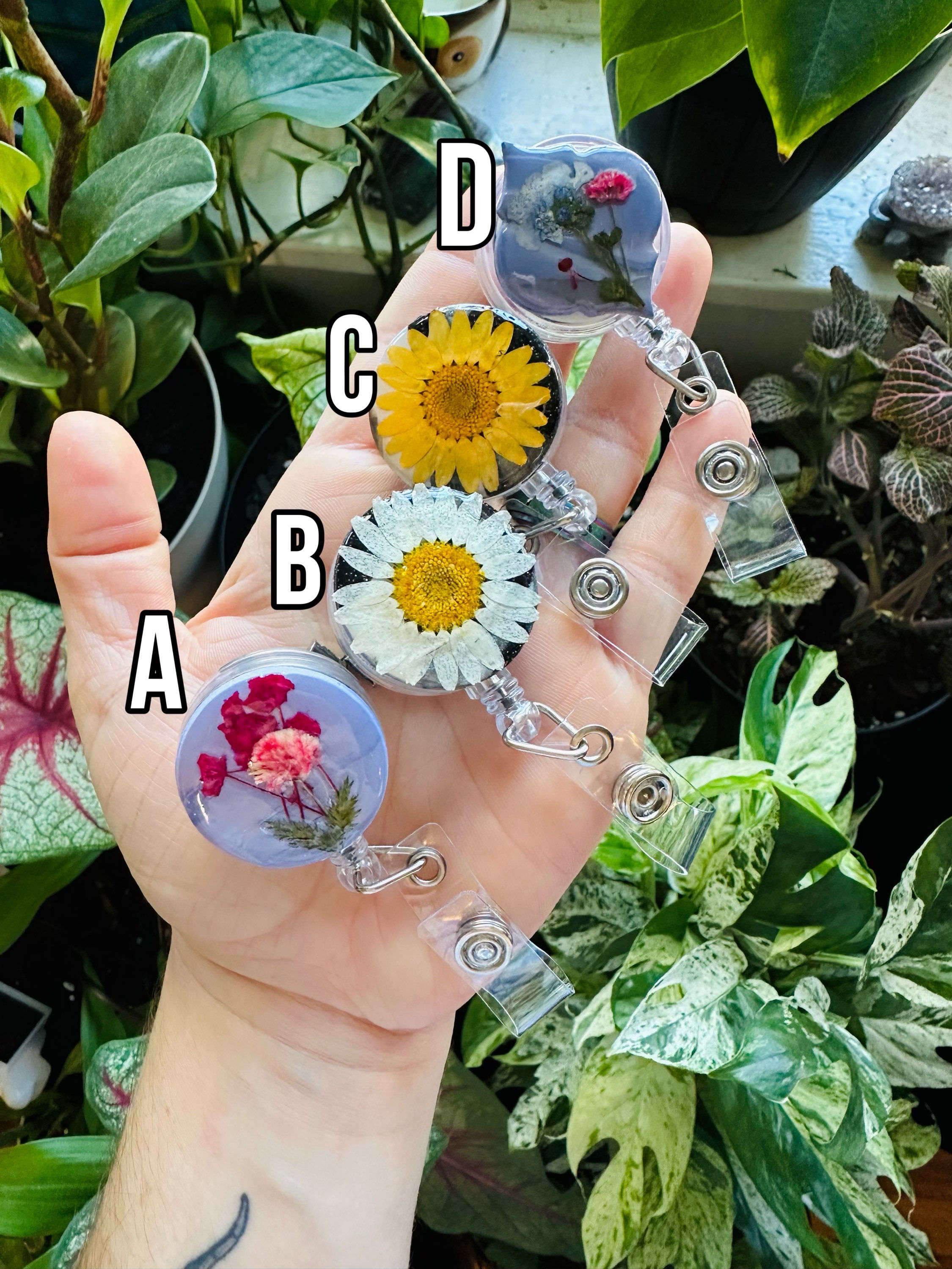 Dried Plant Badge Reels