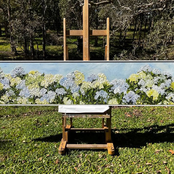 Hydrangeas in full bloom abstract art expressionism art oil painting modern art contemporary art botanical art 