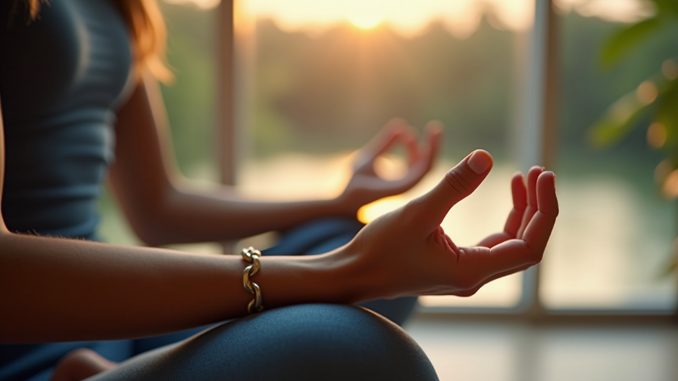 Close-up view of a person practicing deep breathing exercises