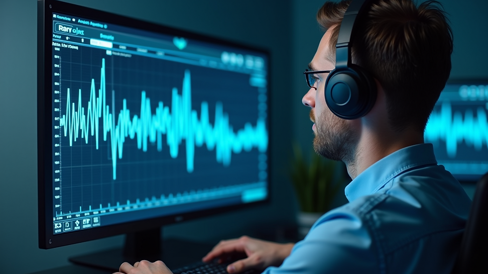 Close-up of a brainwave monitor used in neurofeedback training