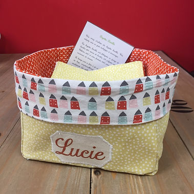 panier de lingettes lavables personnalisé