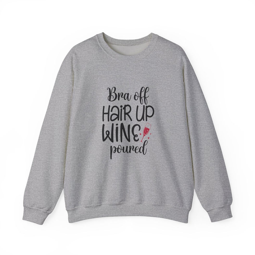 Thumbnail: Unisex Sweatshirt-Bra Off, Hair Up, Wine Poured