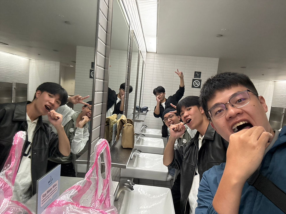 Brushing Teeth at the airport
