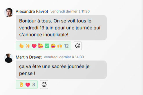 Page de messagerie du salon Freelances Journey sur icon, pour démarrer une communauté depuis l'événement