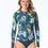 Thumbnail: Beach House Sport Ava Zip Front Rash Guard - Midnight Tropical
