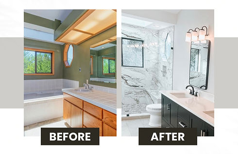Before and after bathroom remodel