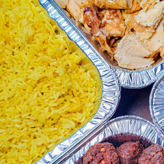 Yellow Mediterranean rice with herbs