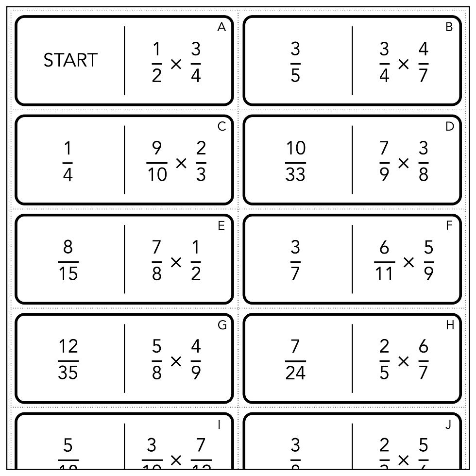 Thumbnail: Multiplying Fractions Domino