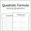 Thumbnail: The Quadratic Formula Workbook