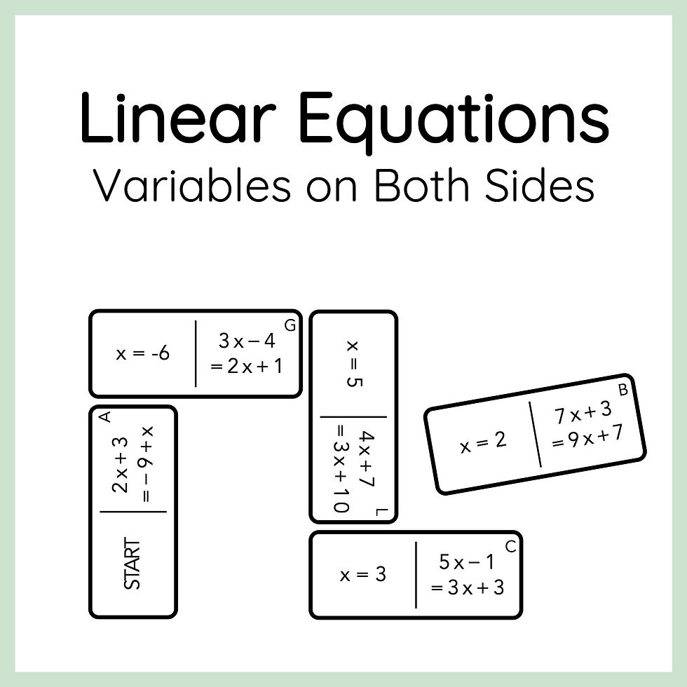 Equations with Variables on Both Sides Domino