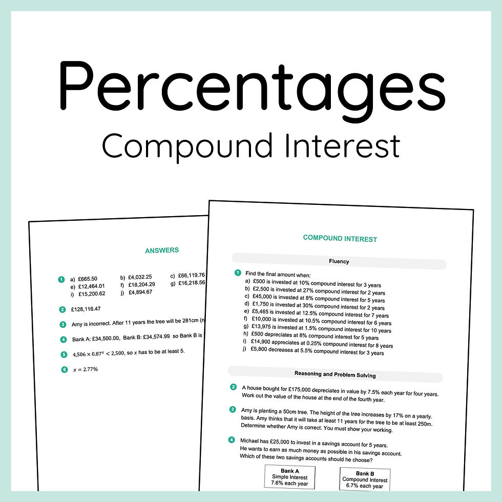 Compound Interest Worksheet