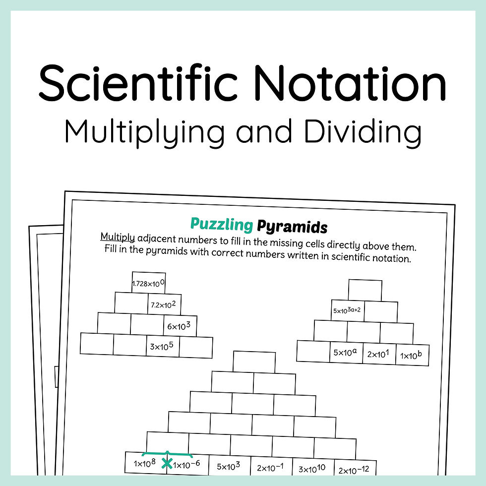 Multiplying and Dividing Scientific Notation Puzzling Pyramids