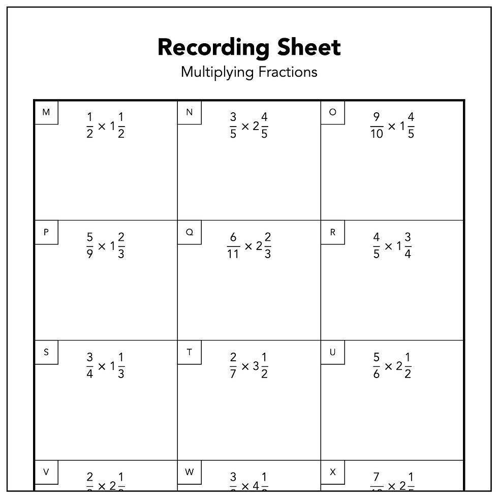 Thumbnail: Multiplying Fractions Domino