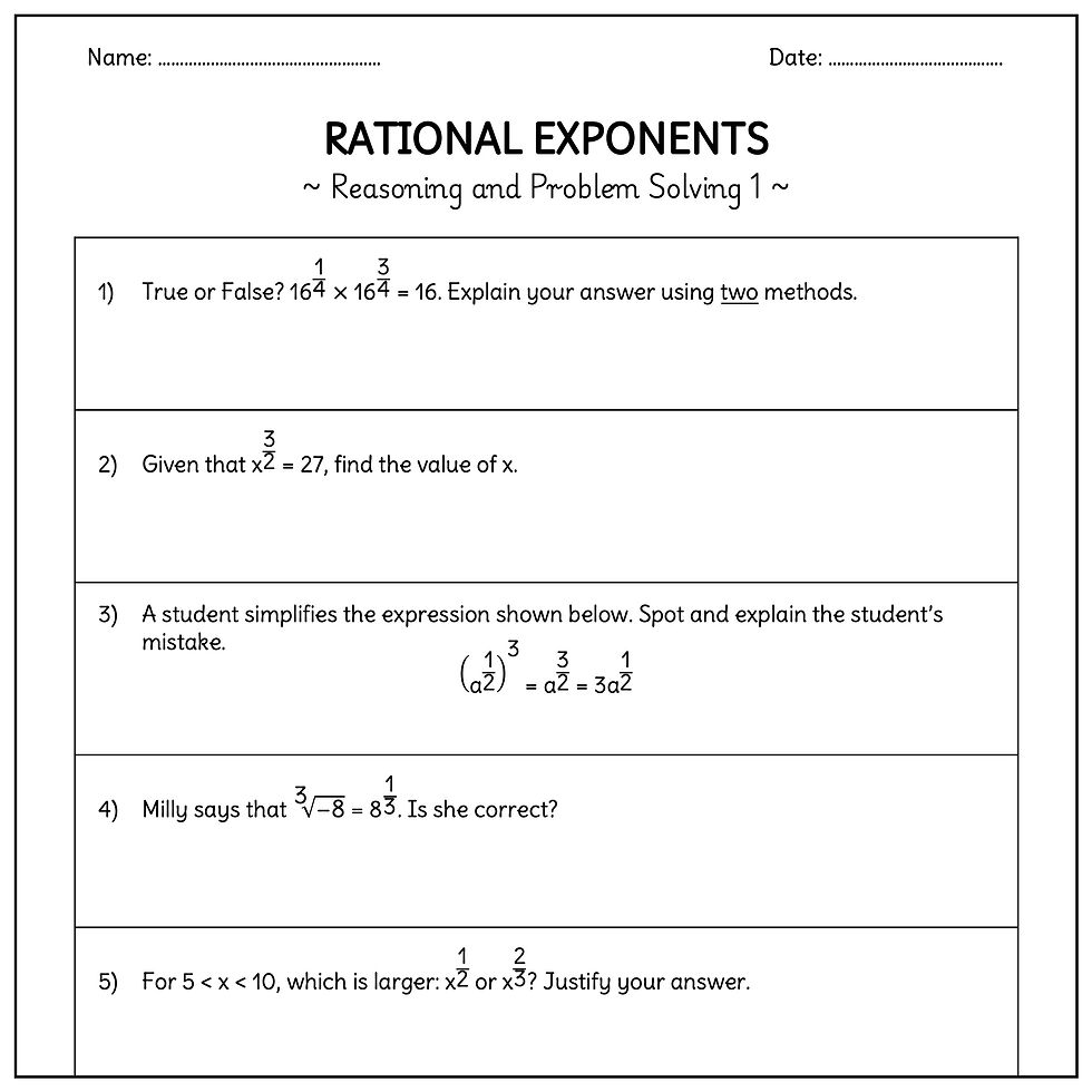Thumbnail: Rational Indices Workbook