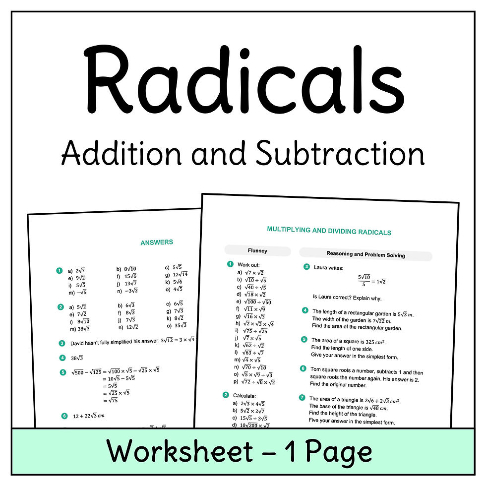Adding and Subtracting Radicals