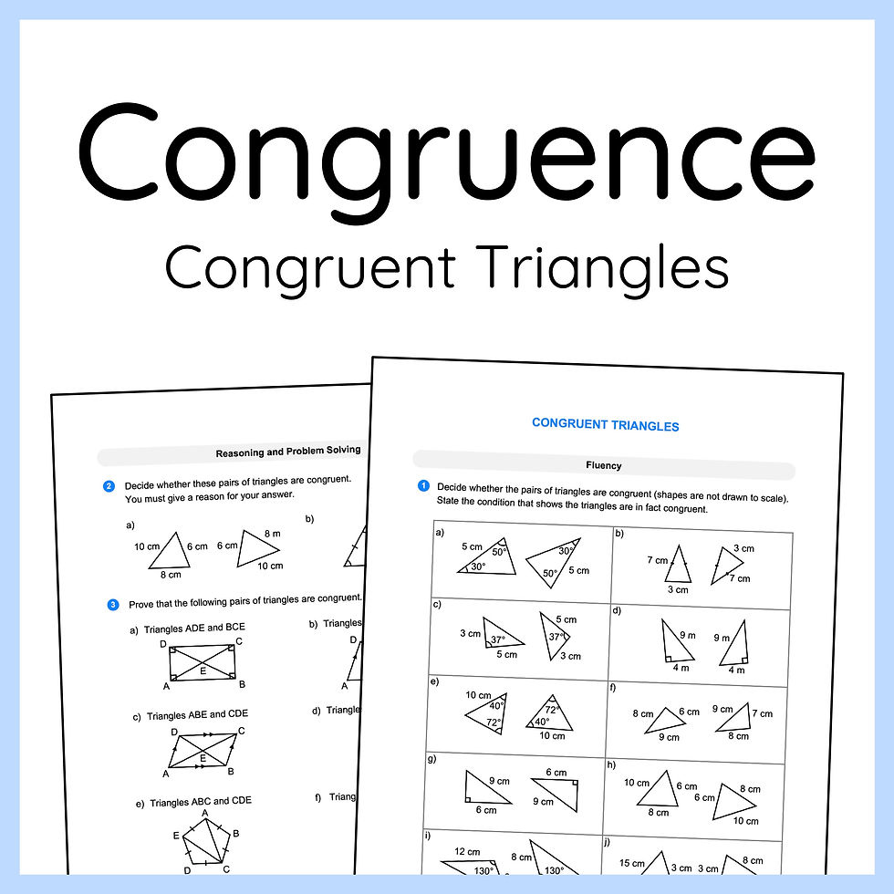 Congruent Triangles Worksheet