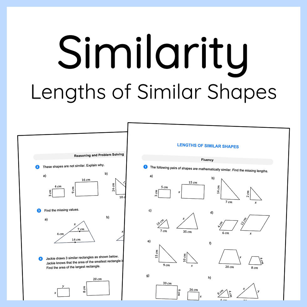 Lengths of Similar Shapes Worksheet