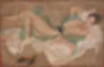In chinese mood II, huile et pastel à l'huile sur toile, 65x100cm