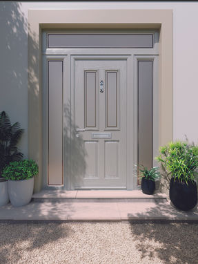 Grey double panel front door