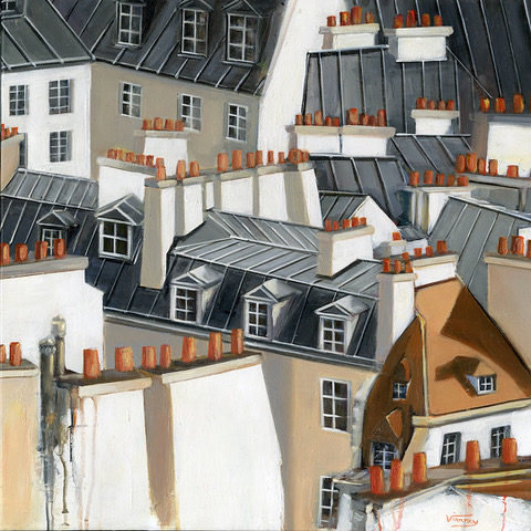 Sur les toits parisiens 60x60