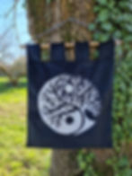 Etendard Ying et Yang arbre de vie