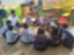 An LFE team member demonstrates using teaching-learning materials to teach fractions in a Zilla Parishad school in Ahilyanagar, Maharashtra.