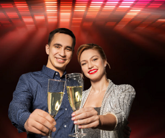 A couple using our Ai Backgrounds feature
