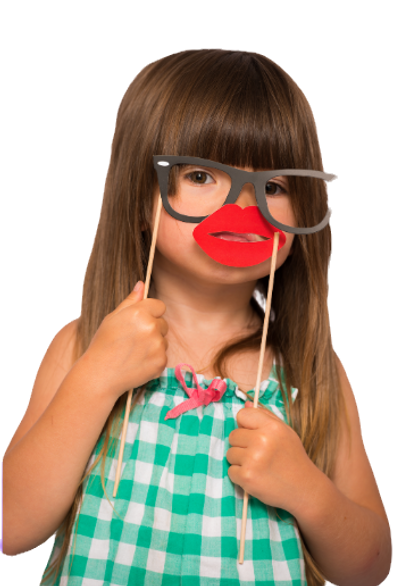 Child with Props using our Kids Photobooth