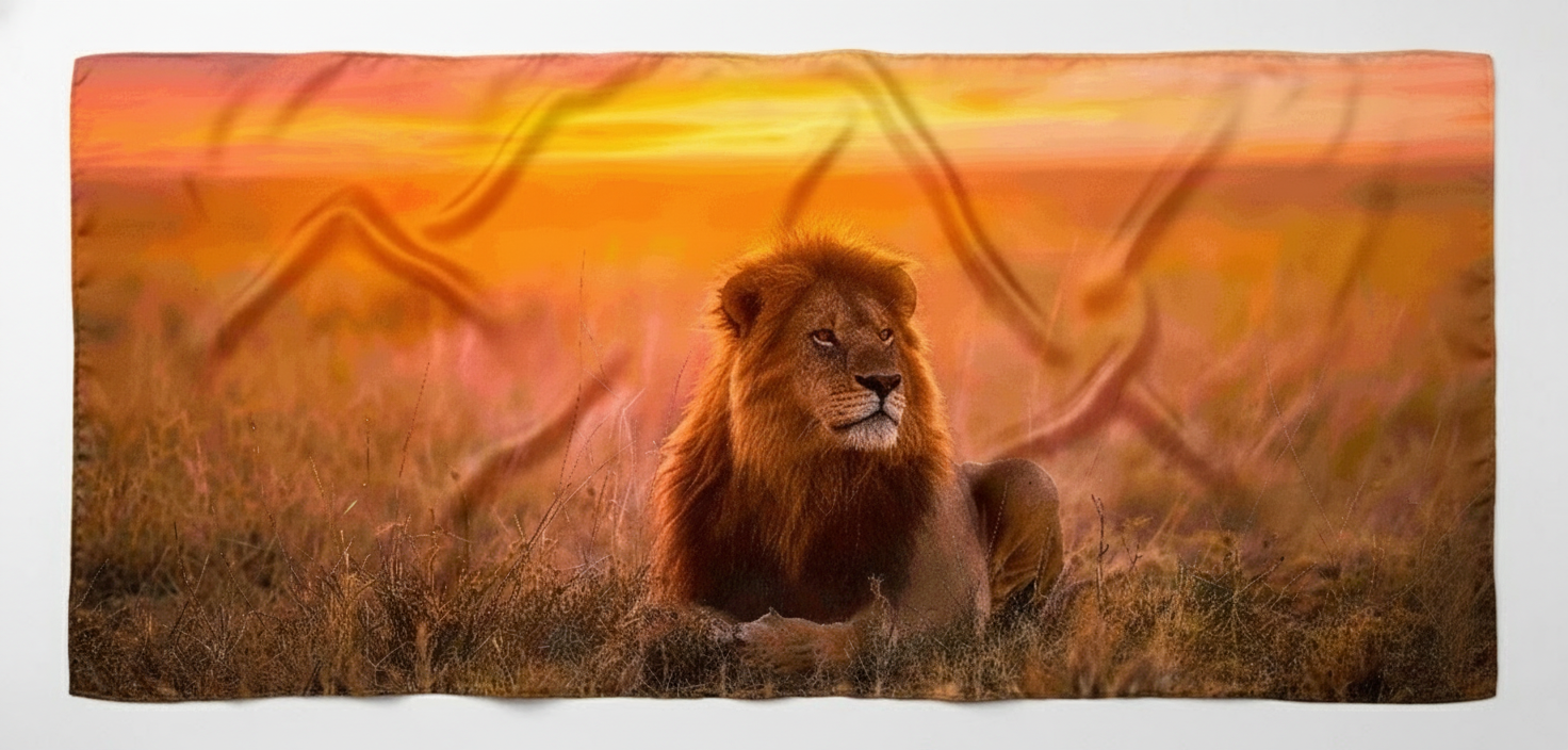 LUXURY SILK WRAP | SAFARI GOLDEN LION