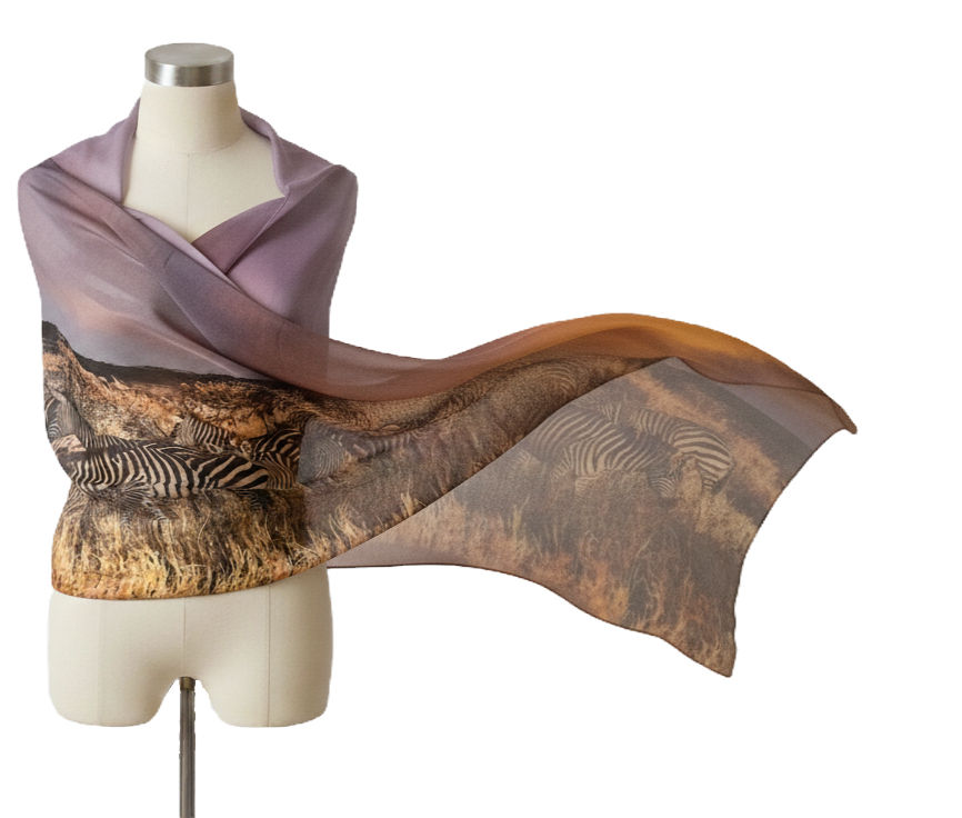 LUXURY SILK WRAP | SAFARI ZEBRA