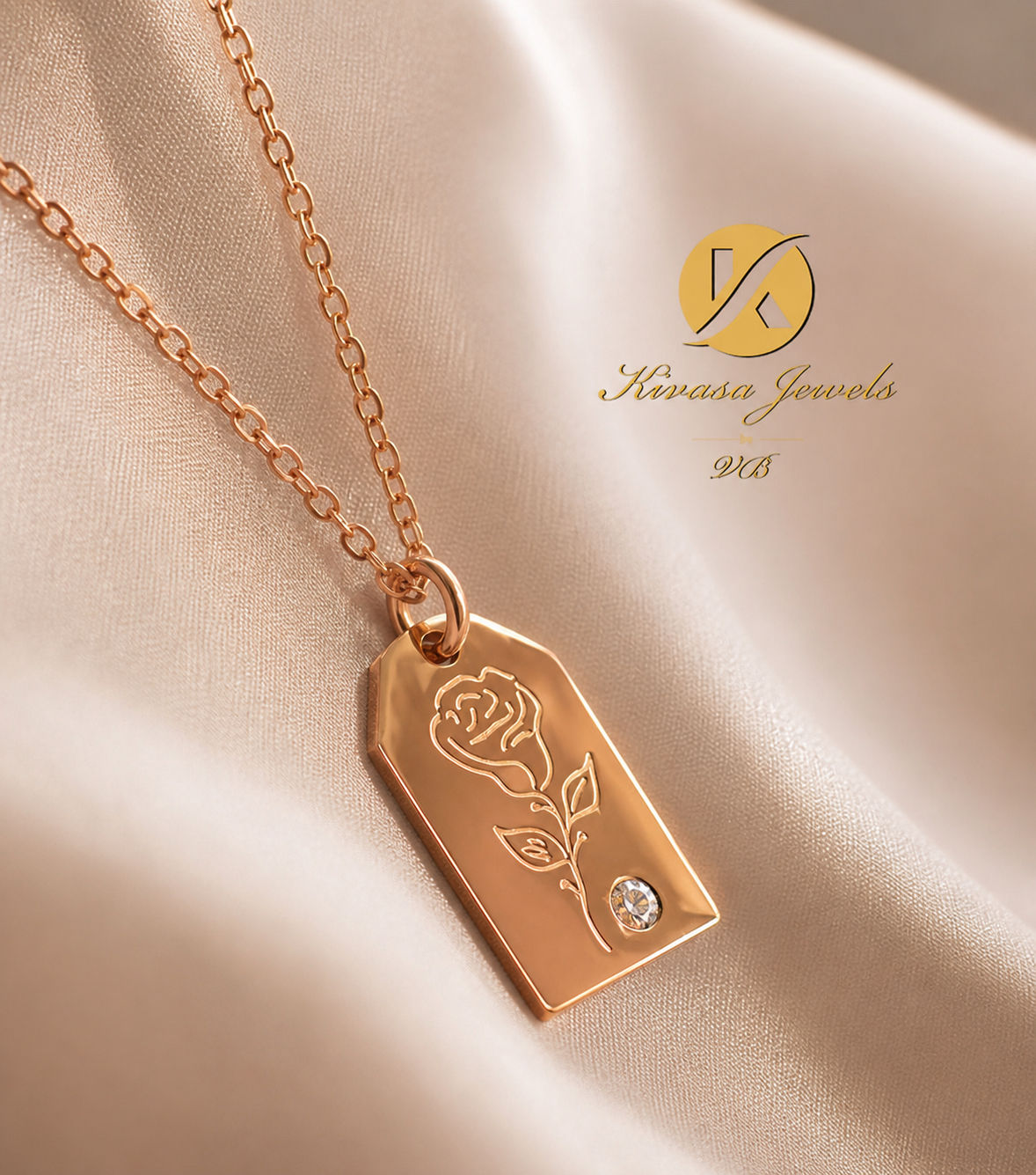 ROSE NECKLACE - Custom Engraved