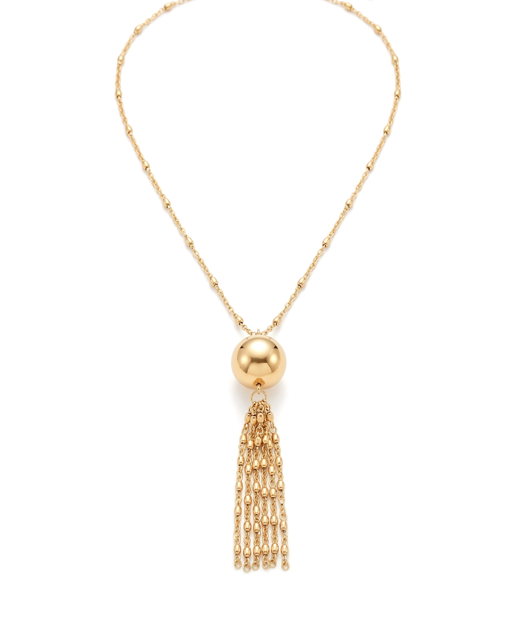 The gold tassel necklace
