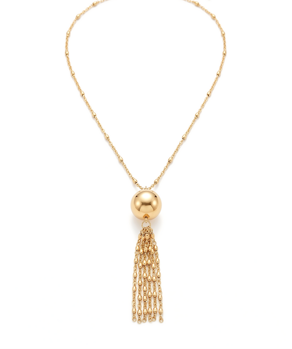 Thumbnail: The gold tassel necklace