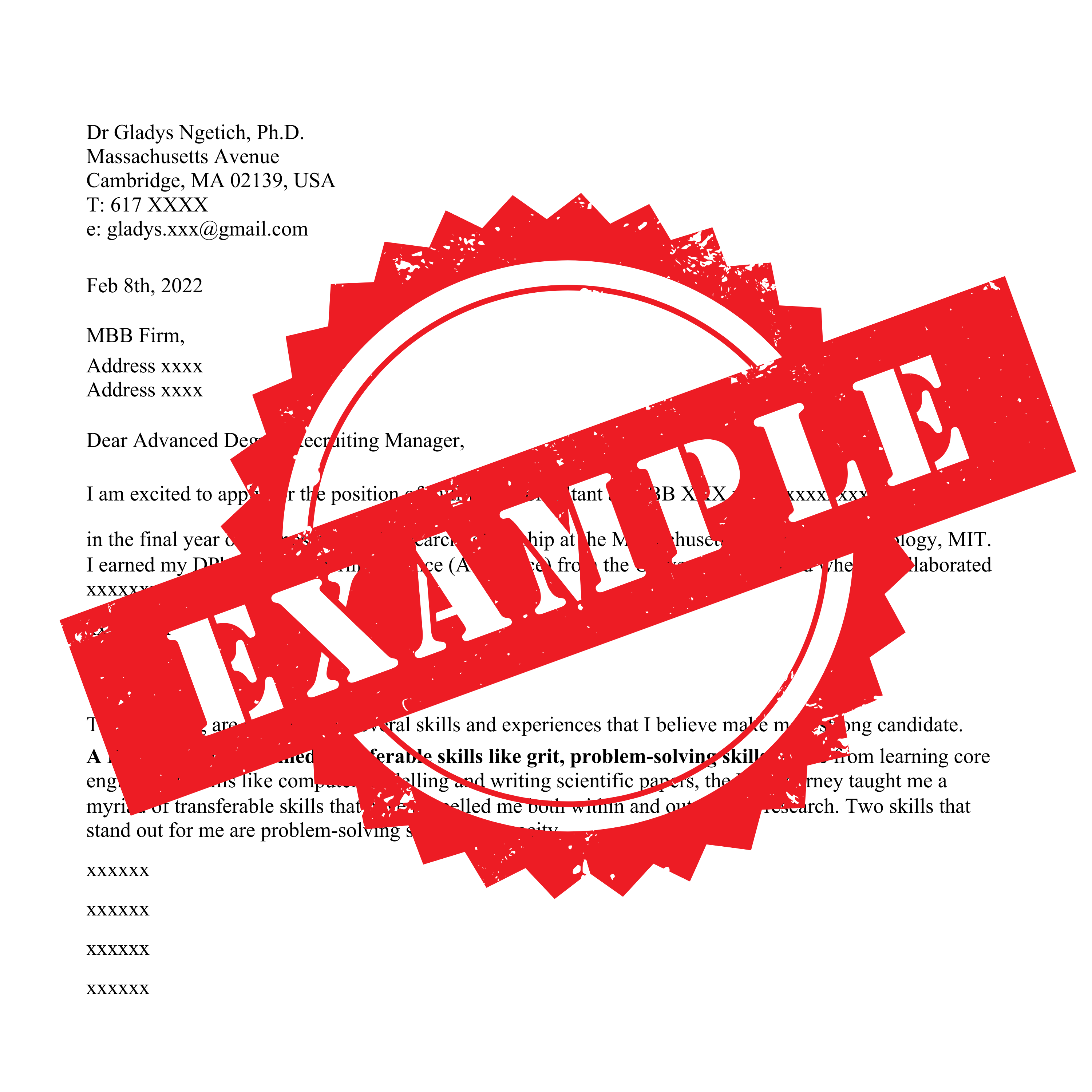 Management Consulting Cover Letter