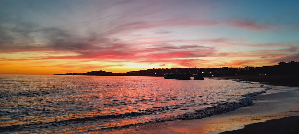 Picture of a stunning sunset over a Portuguese beach