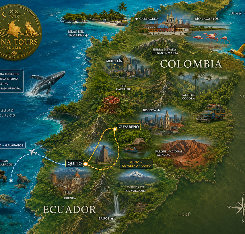 Mapa Ecuador, Amazonía, Galápagos