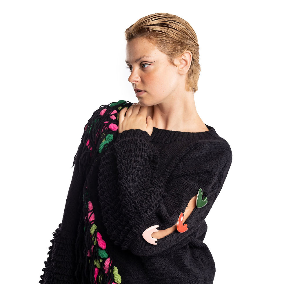 Ovan Fyshell hand knitted sweater with crocheting, designer sweater, sweater Wearable artistic handwoven sweater for Christmas sweater gift winter designer knitting 5