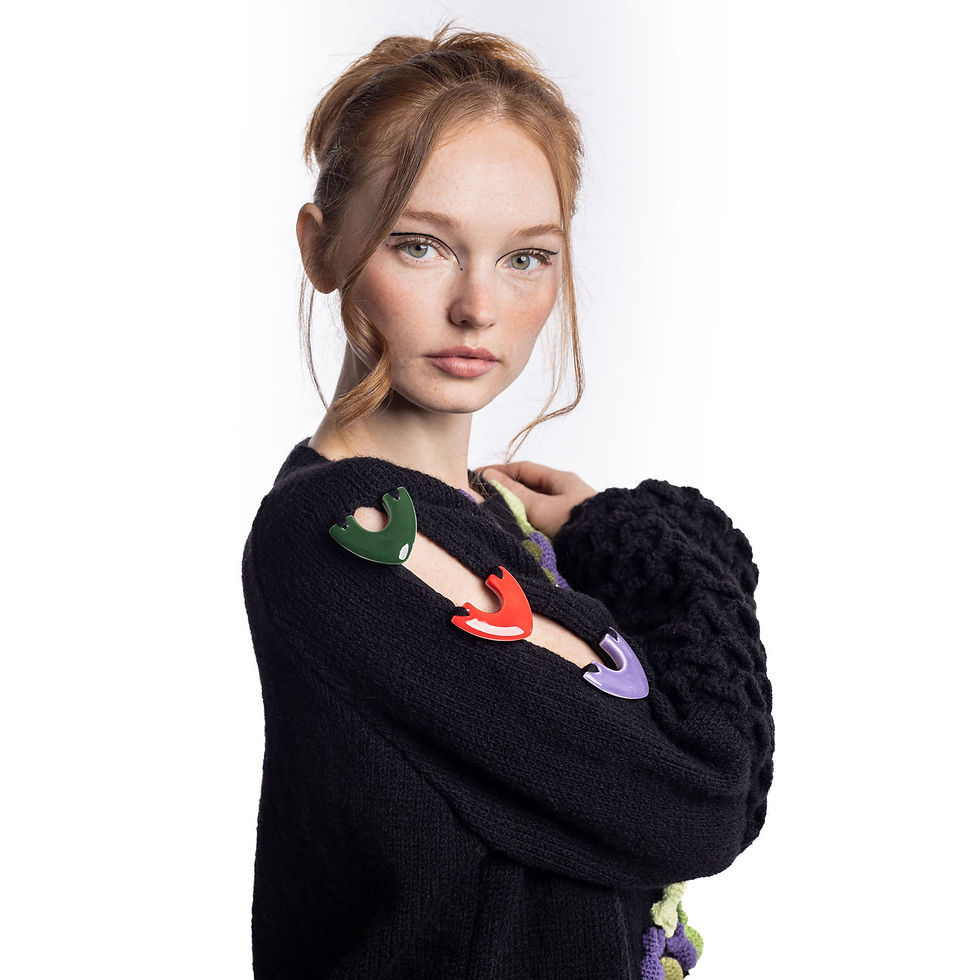 LAR Fyshell hand knitted sweater with crocheting, designer sweater, design handwoven sweaters