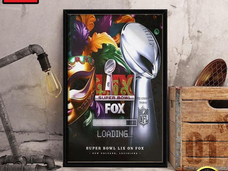 NFL Super Bowl LIX On Fox At New Orleans Louisiana 2025 Loading Framed Canvas Wall Art