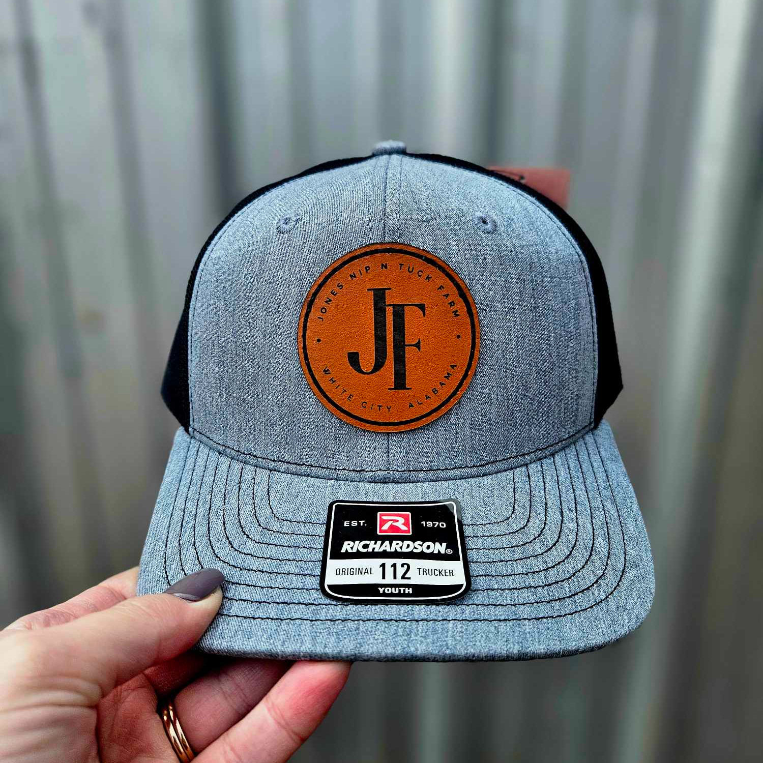 Jones Farm YOUTH Hat - Heather Gray/Black Mesh