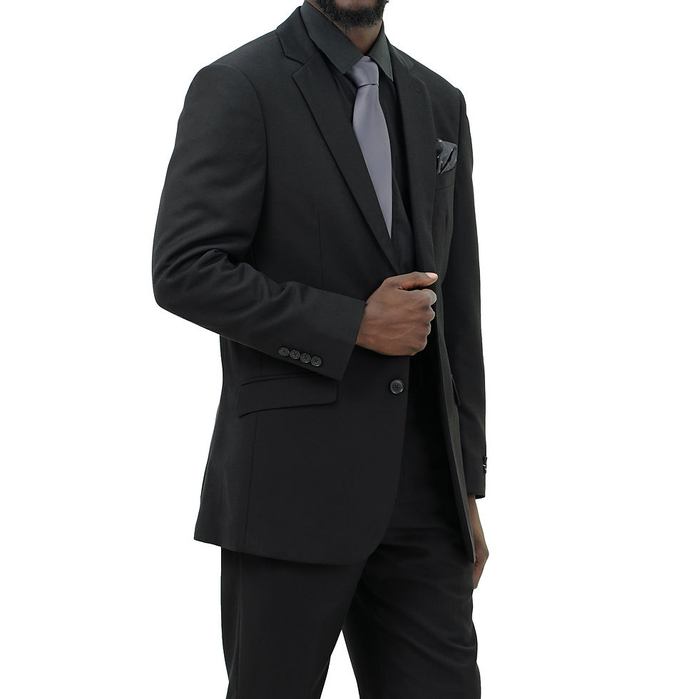 Thumbnail: Black suit with grey tie - Howard - StatesMan