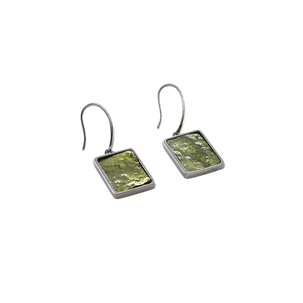 Thumbnail: Small Rectangular Bismuth Earrings