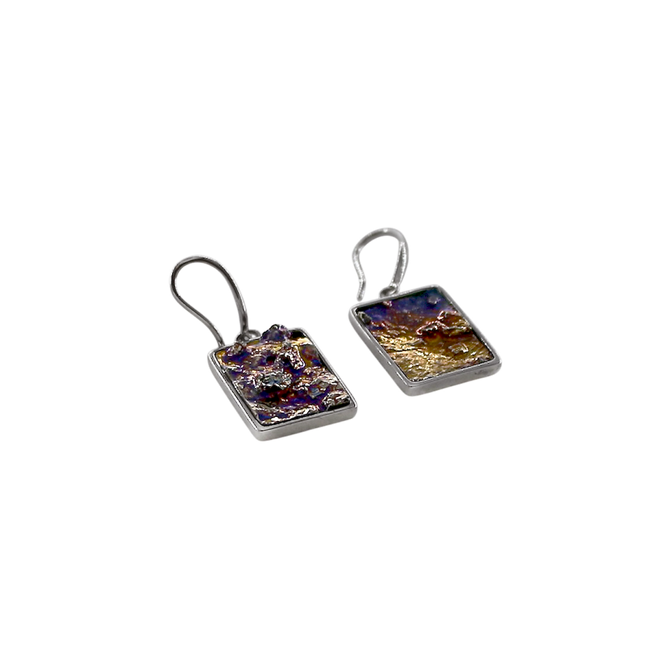 Thumbnail: Large Rectangular Bismuth Earrings