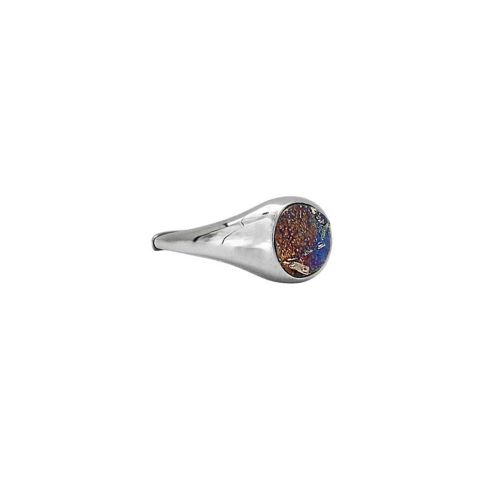 Thumbnail: Small Oval Bismuth Signet Ring OV119-3/4